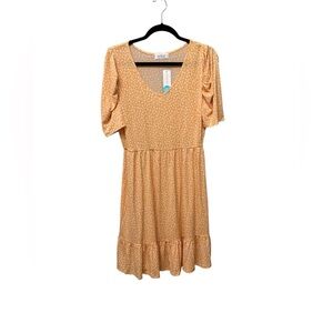 Kaileigh yellow and white Floral Midi Dress